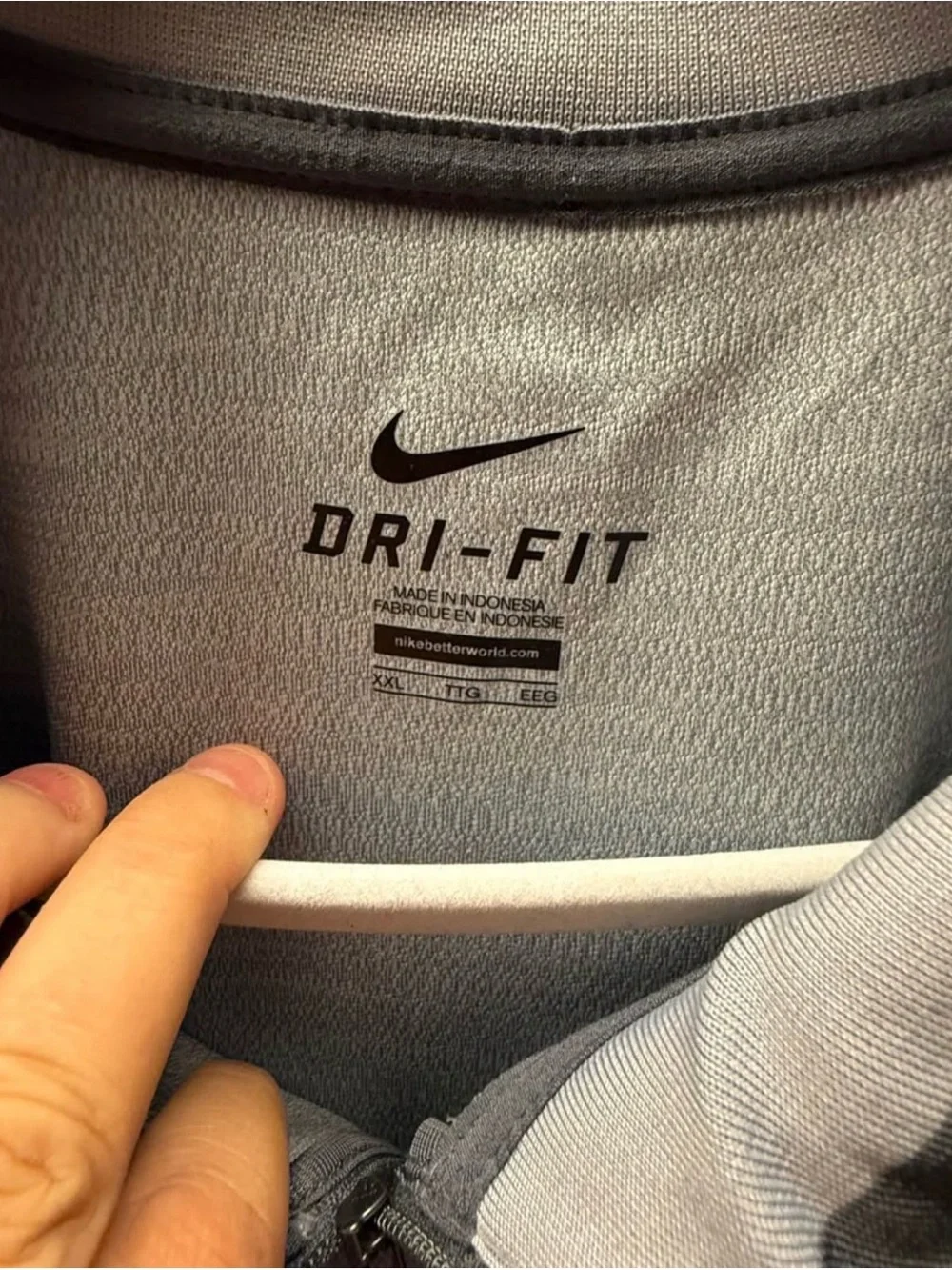 Nike Light Gray Dri-FIT Quarter Zip Pullover
